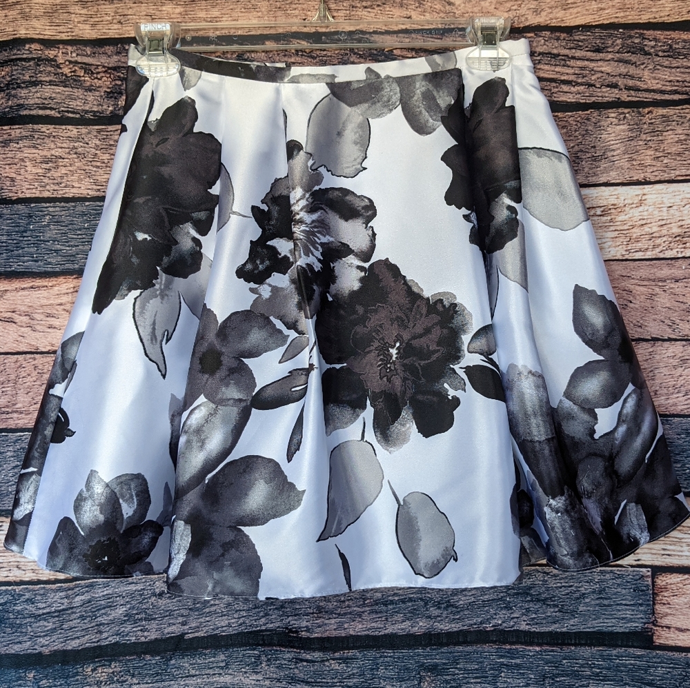 Black and White Monochrome Formal Full Circle Skirt